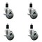 Service Caster 3.5'' SS Gray Poly Swivel 1-1/2'' Expanding Stem Caster Set with Brake, 4PK SCC-SSEX20S3514-PPUB-TLB-112-4 - alternate 1